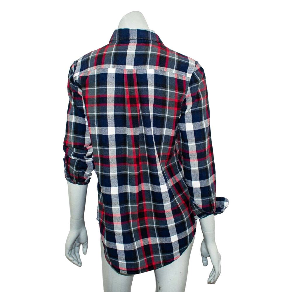 Equipment Femme Button front Flannel Shirt Blue Red Plaid Size XS - Picture 6 of 8